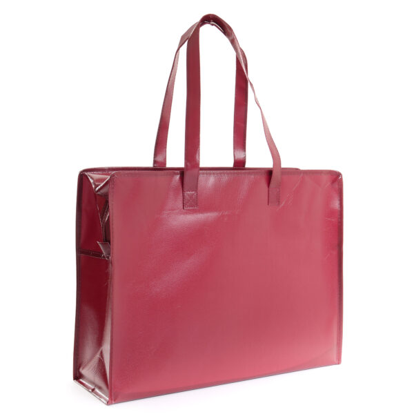 Borsa zip 45x35+15cm in Tnt Amaranto Lucido - immagine 2