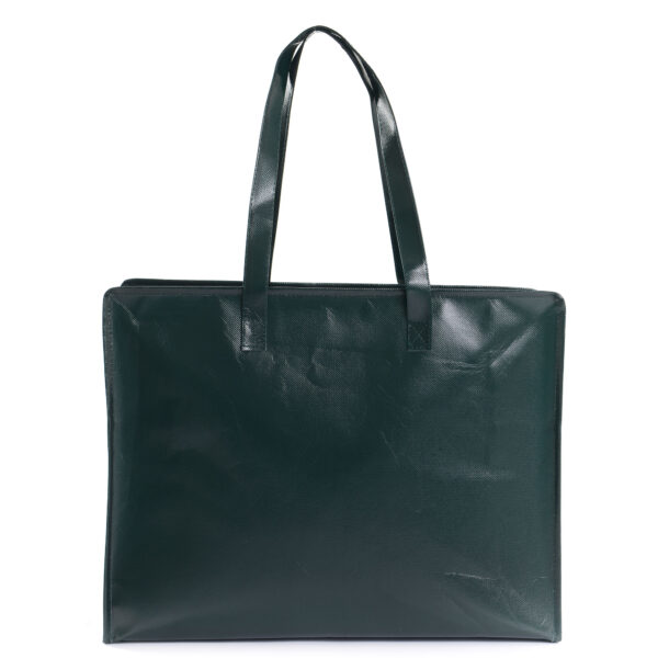 Borsa zip 45x35+15cm in Tnt Verde Lucido