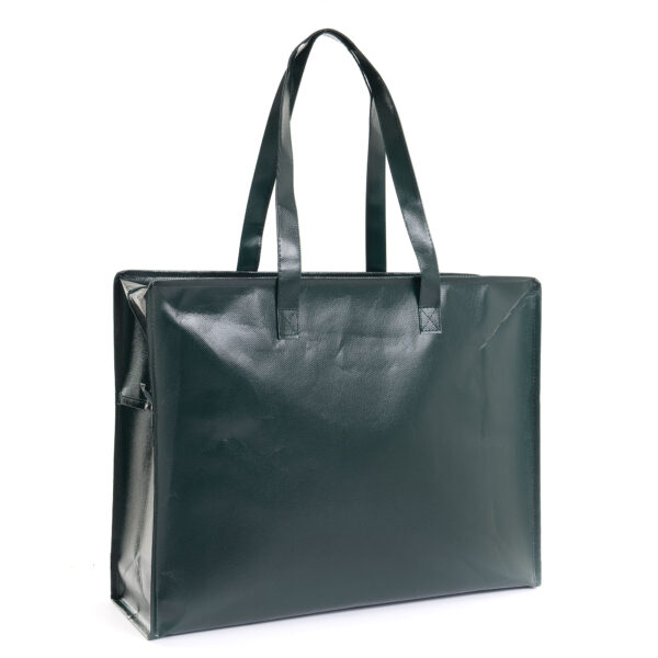 Borsa zip 45x35+15cm in Tnt Verde Lucido - immagine 2